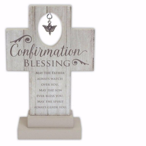 Tistheseason Confirmation Blessing with Metal Dove Charm Standing Cross - 6 in. TI3288239